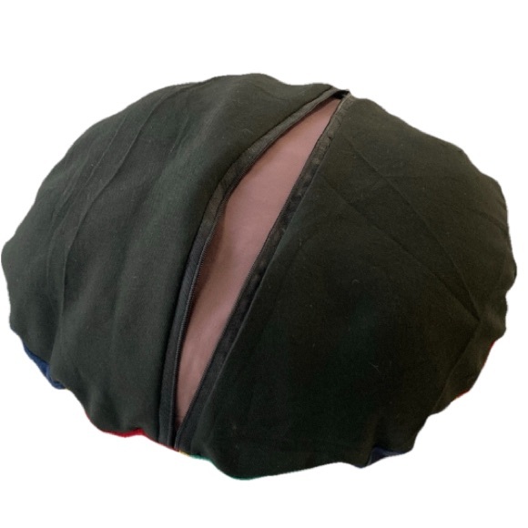 BOHEMIAN Indian Velvet Round Embroidered Decorative Round Pillow Cover 15.5” - Picture 4 of 16